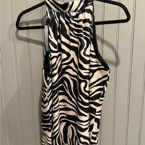 Zebra Print Sleeveless Blouse